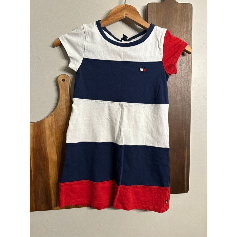 Tommy Hilfiger Multicolor Colorblock Cotton Short Sleeve Shirt Dress Size 6